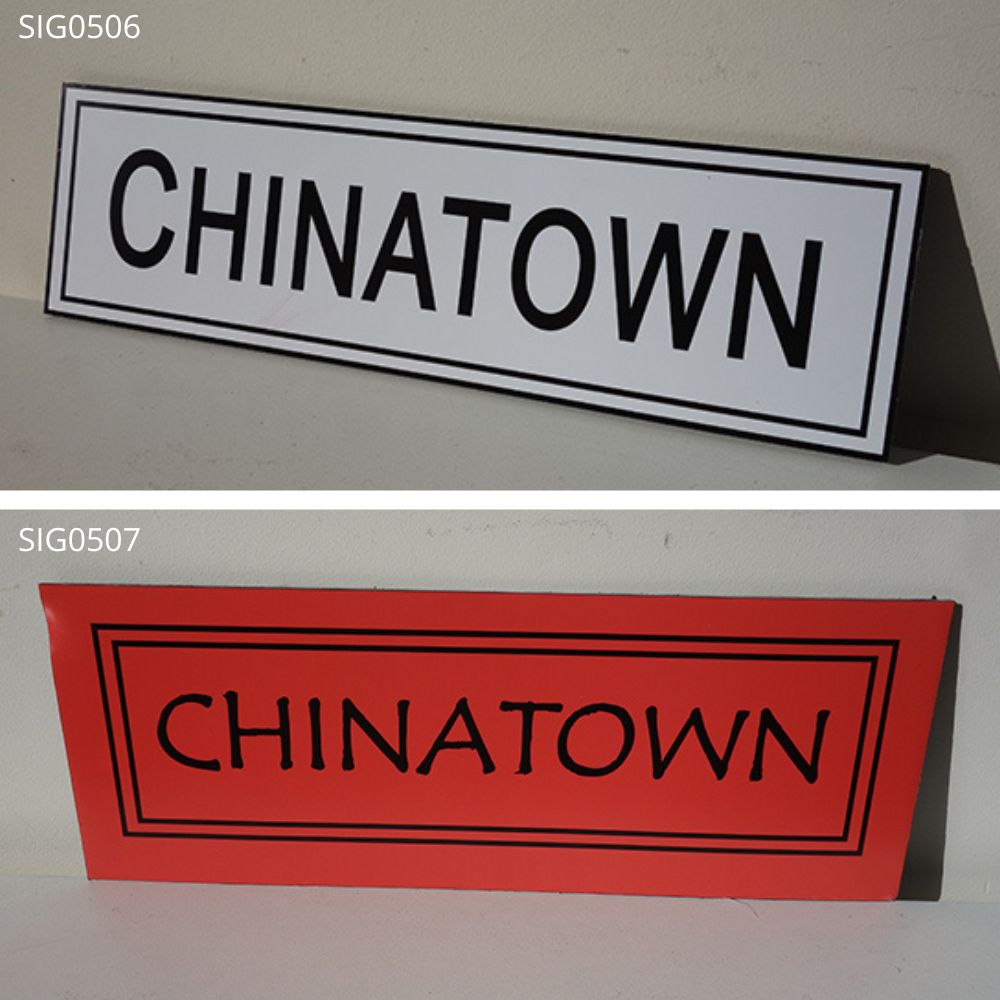 SIGN, Cart Sign - Chinatown Black and White or SIG0507 - SIGN, Chinatown Black and Red